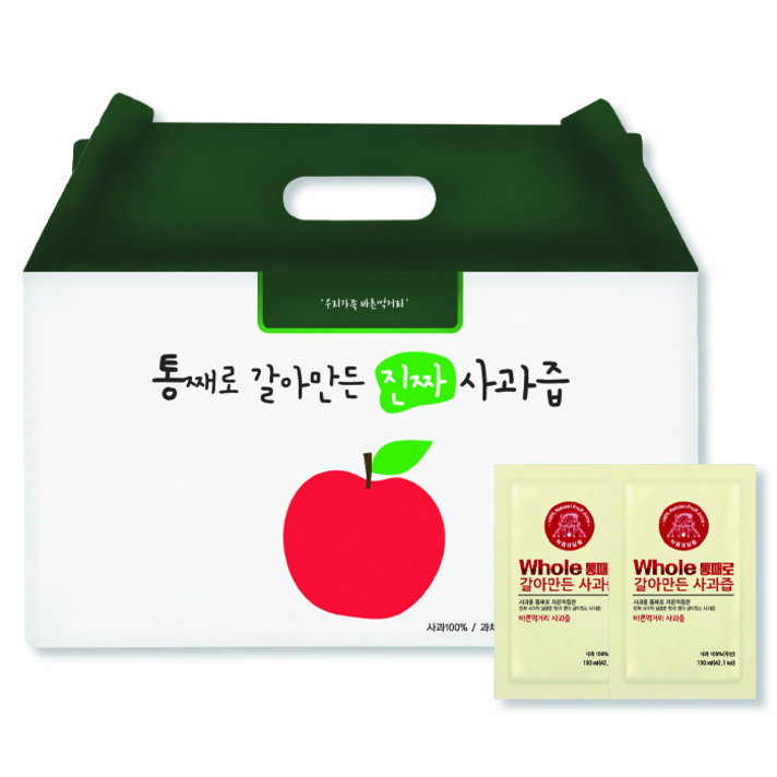 통째로 갈아만든 사과즙 일반파우치, 100ml, 50개
