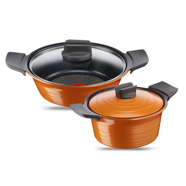 테팔 세라믹 뉴팟라인 냄비 세트 2개, 혼합 색상, 전골냄비 24cm + 찌개냄비 20cm