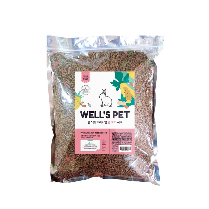웰스펫 프리미엄 큰토끼 사료, 2.5kg, 1개