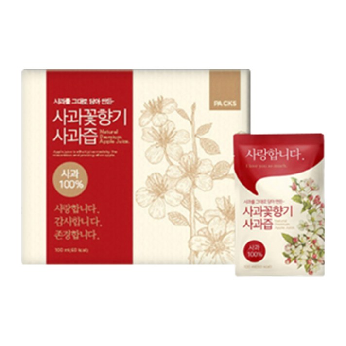 사과꽃향기 사과즙, 100ml, 30개