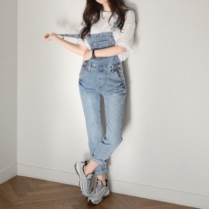 수비진 여성용 멜빵 청바지 SP920