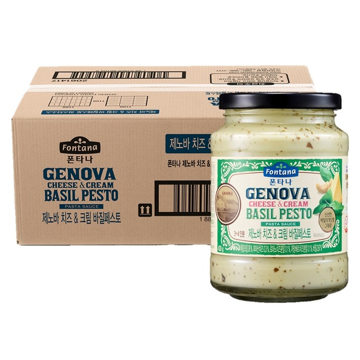 폰타나 제노바 치즈&크림 바질페스토 파스타소스, 430g, 12개