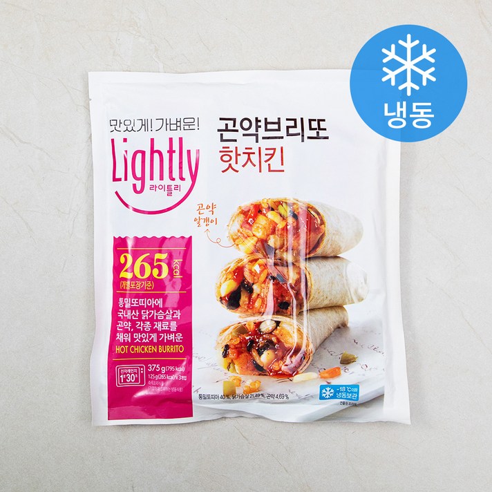 라이틀리 곤약브리또 핫치킨 (냉동), 375g, 1개