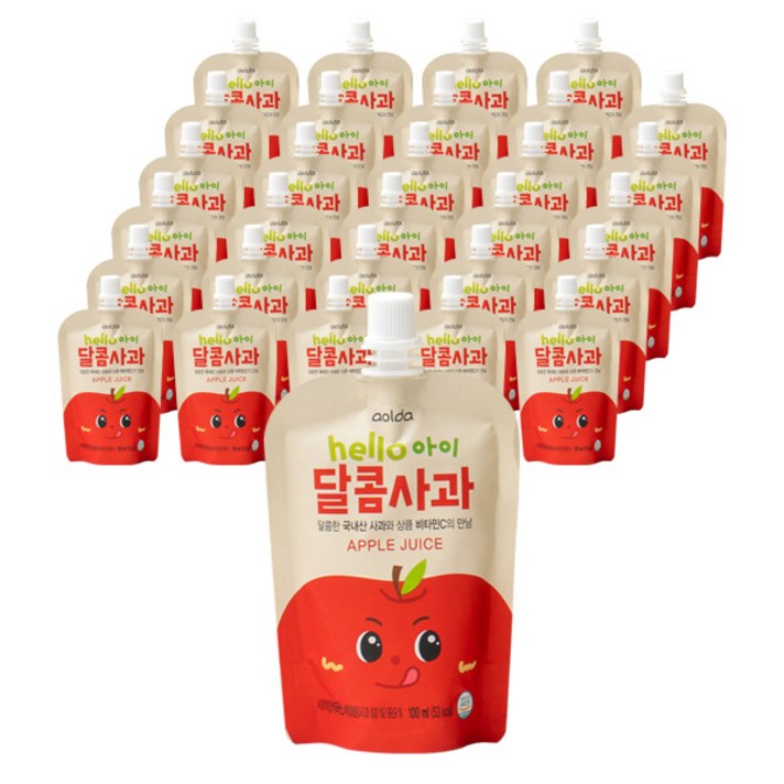 아올다 헬로아이 달콤사과 주스 100ml, 사과맛, 40개