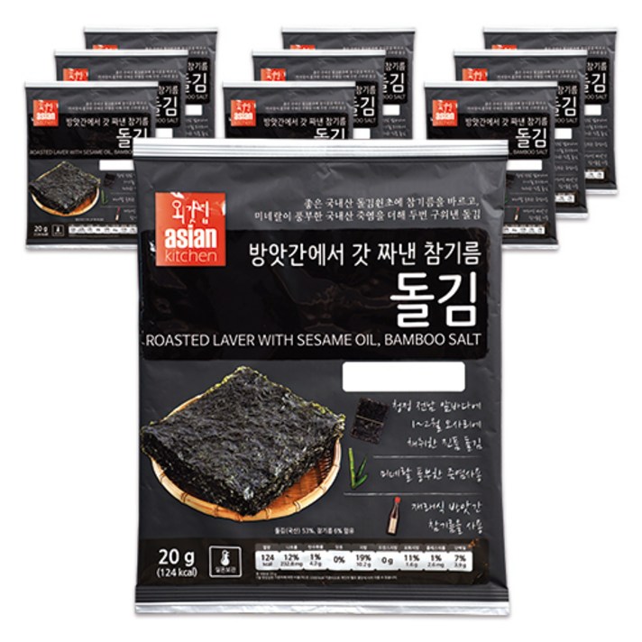 외갓집 방앗간에서 갓 짜낸 참기름 돌김, 20g, 10개