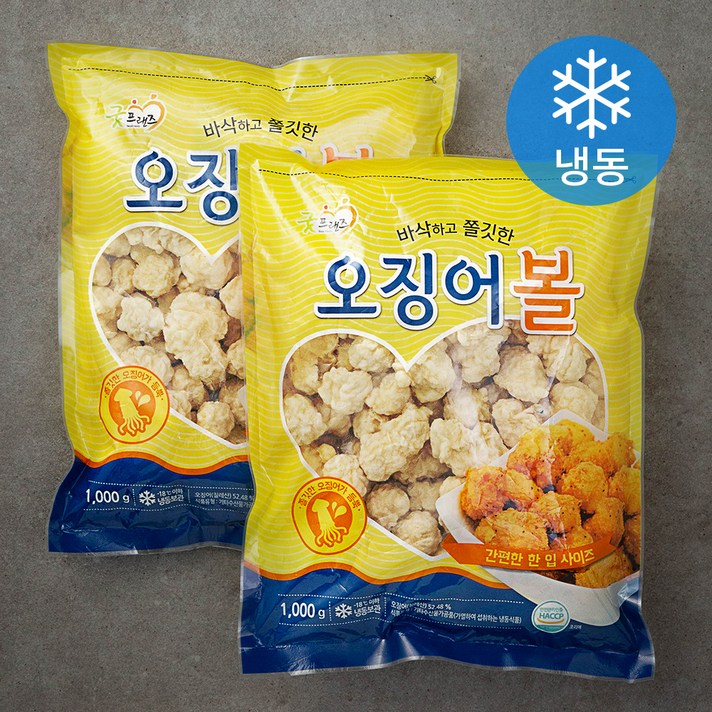 굿프랜즈 오징어볼 (냉동), 1kg, 2개