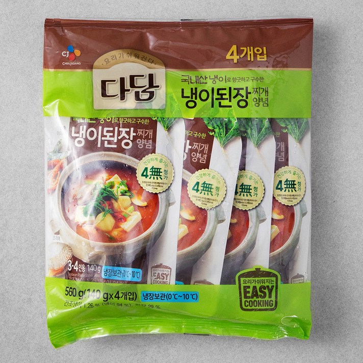 다담 냉이 된장찌개 양념, 140g, 4개입