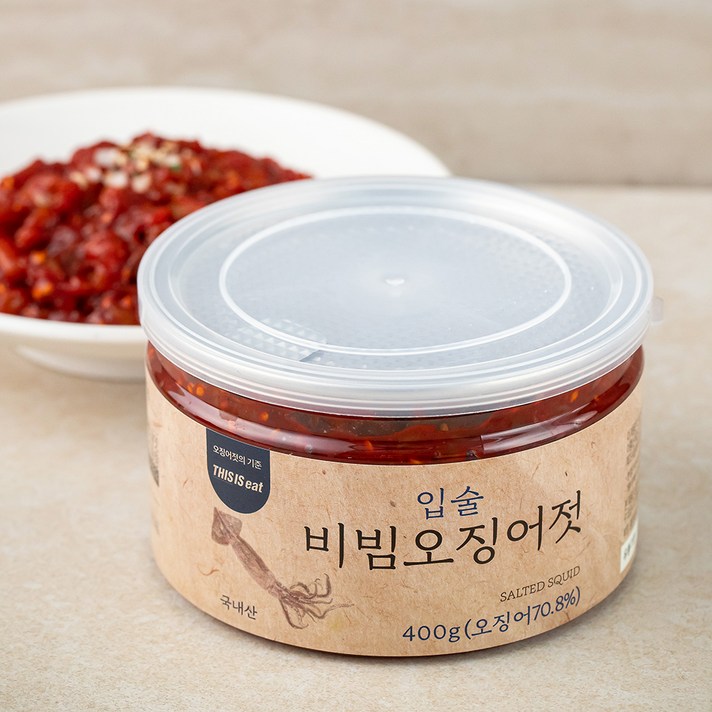 입술젓갈 비빔 오징어젓, 400g, 1개