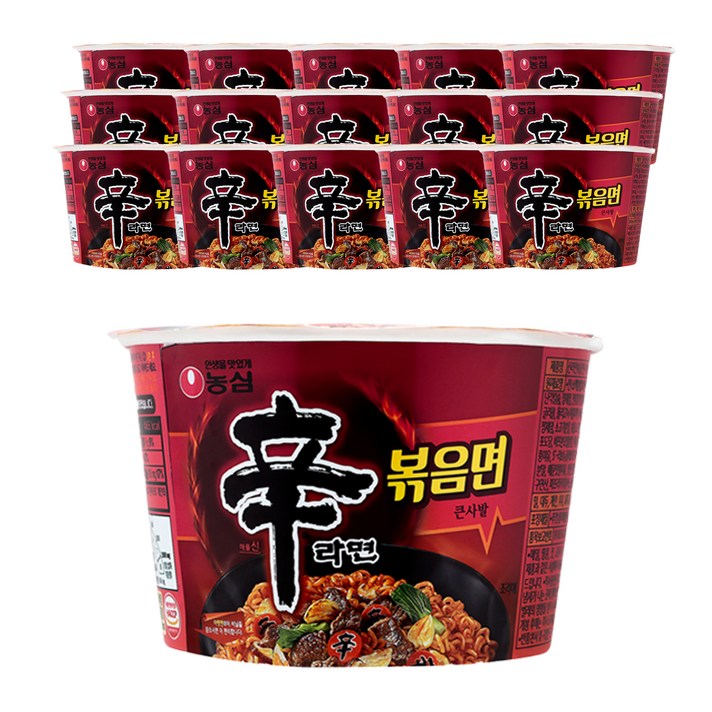 신라면 볶음면 큰사발 103g, 16개