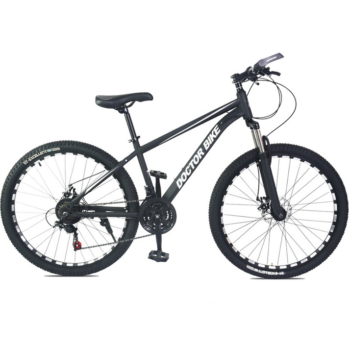닥터바이크 원터치 21단 디스크브레이크 스틸프레임 MTB 자전거 ROCKET F-27 69.8cm, 멧블랙, 170cm