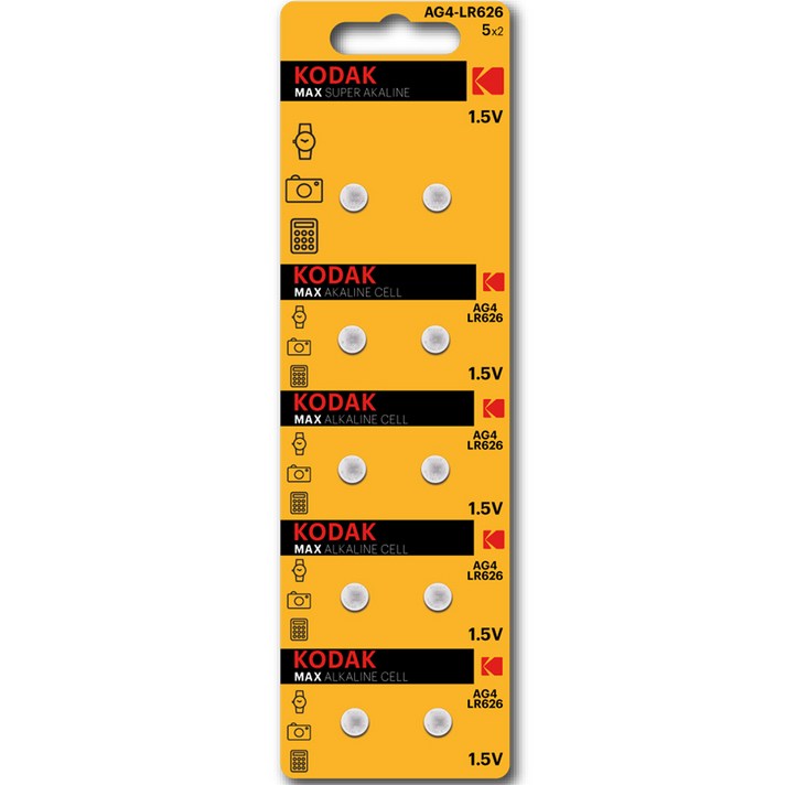 코닥 MAX 1.5V 알카라인 시계 건전지 LR66(AG4/SR626SW), 10개입, 1개