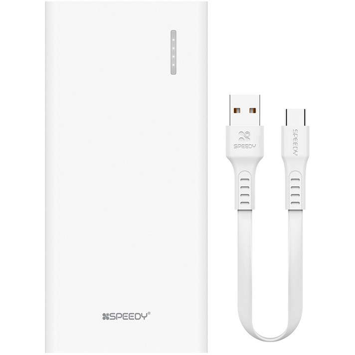 SPEEDY 스피디 슬림 핏 보조배터리 10000mAh + 케이블 세트, SPE-PA10CPQ(C타입), 화이트