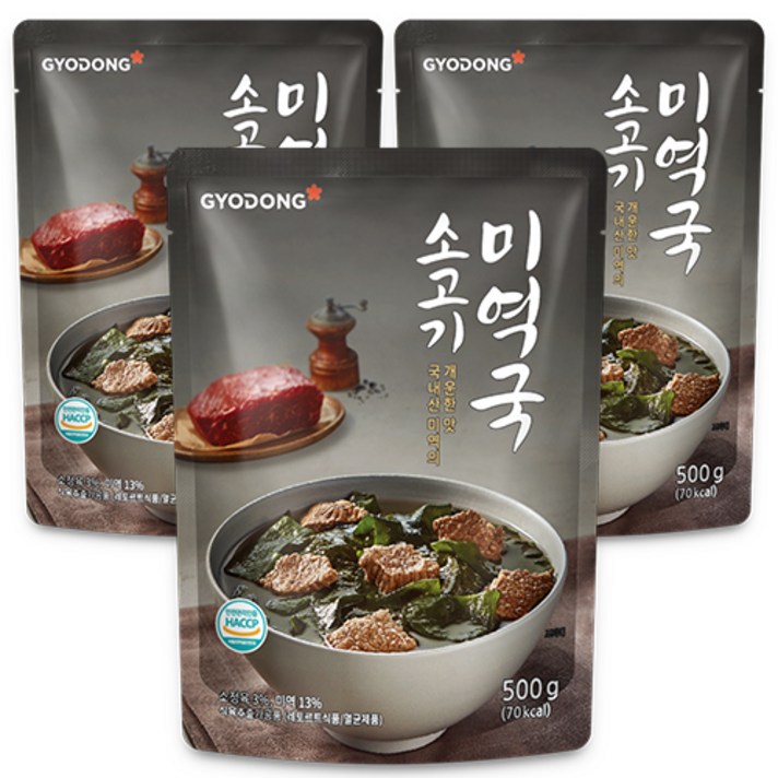 교동식품 소고기 미역국, 500g, 3개