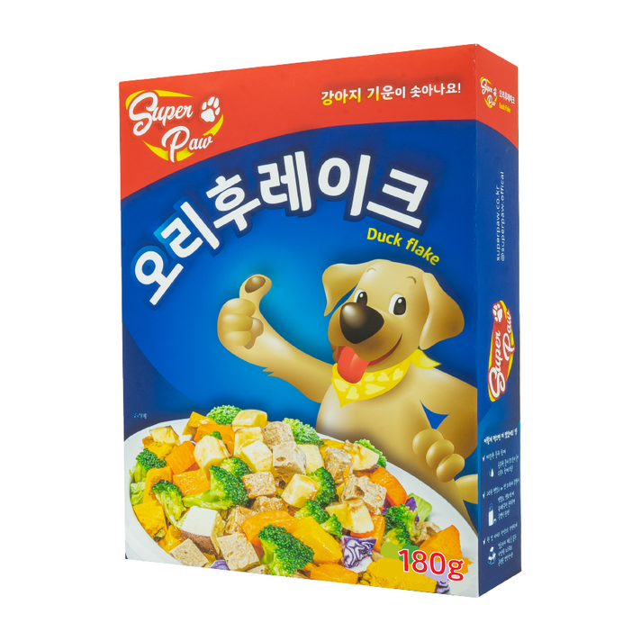 슈퍼포우 강아지 동결건조 자연식 사료 오리 후레이크, 1개