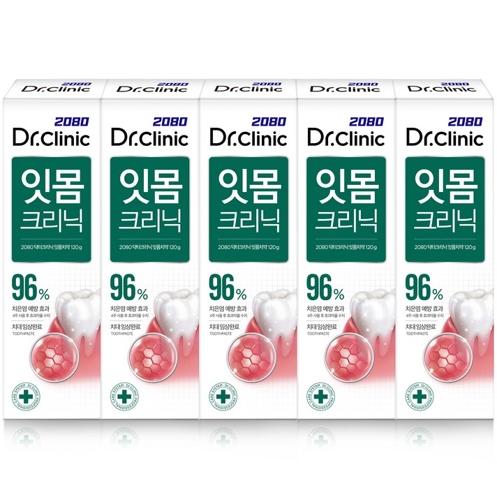 2080 닥터크리닉 잇몸치약, 5개, 140g