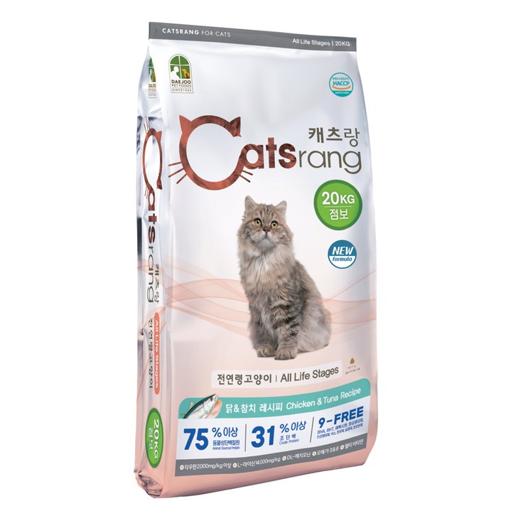 캐츠랑 NEW 전연령 올라이프 고양이 건식사료, 닭 + 참치, 20kg, 1개