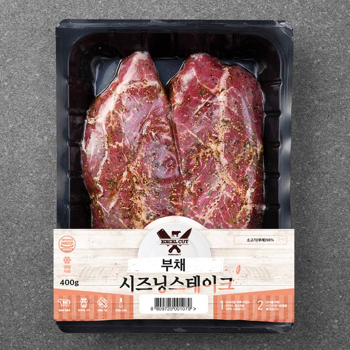 EXCELCUT 미국산 부채 시즈닝 스테이크 (냉장), 400g, 1개