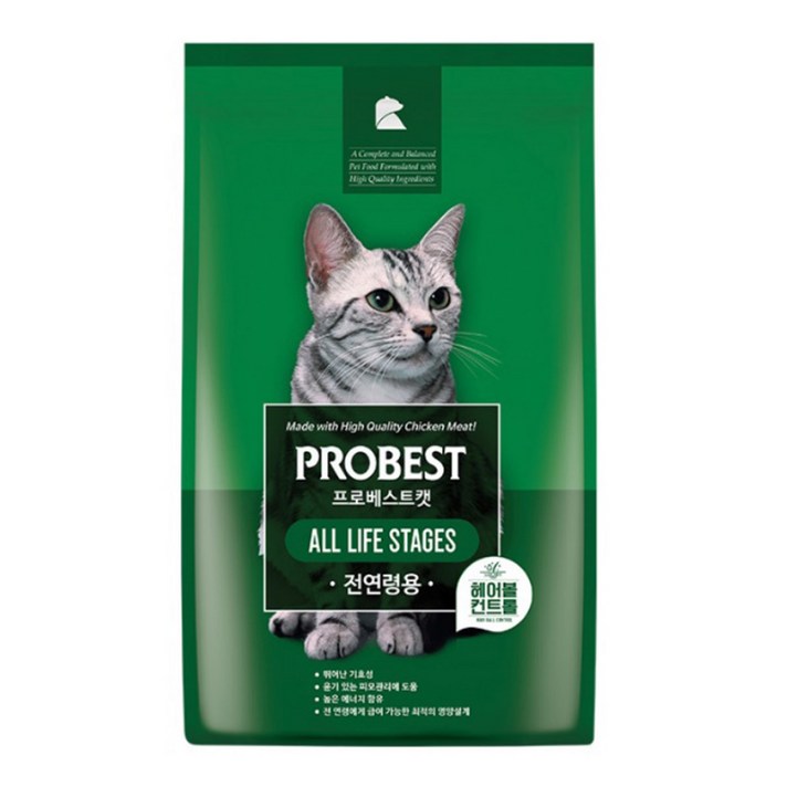 프로베스트 고양이 사료, 2kg, 1개, 헤어볼