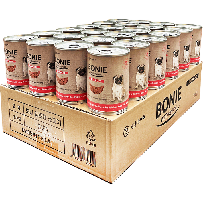 댕냥이라이프 강아지 보니웨트캔 375g, 소고기, 24개