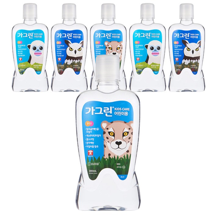 가그린 어린이용 가글액 풍선껌향, 380ml, 6개