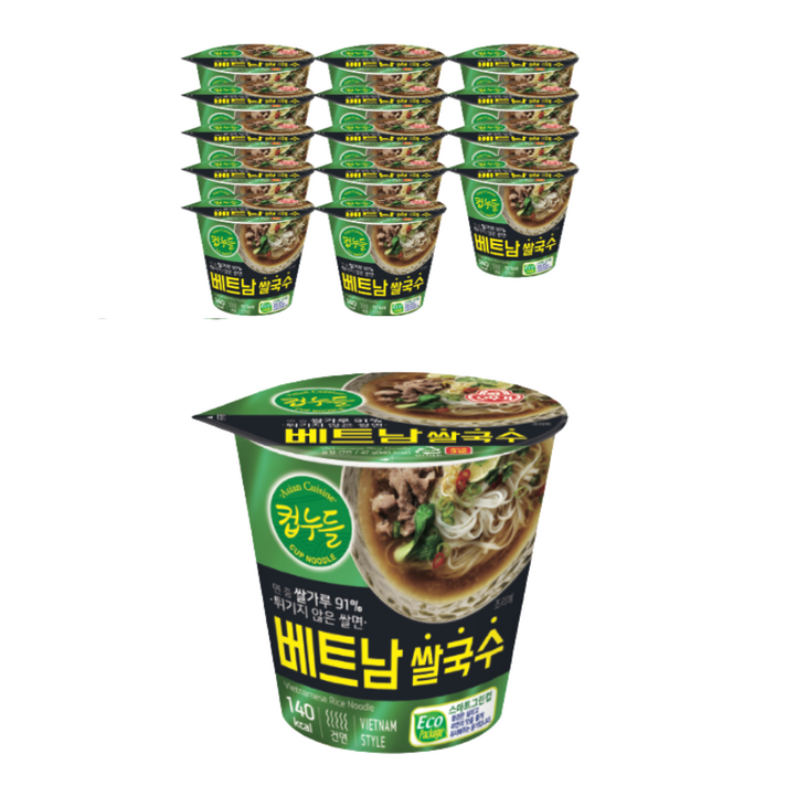 오뚜기 컵누들 베트남 쌀국수 47g 컵라면, 15개