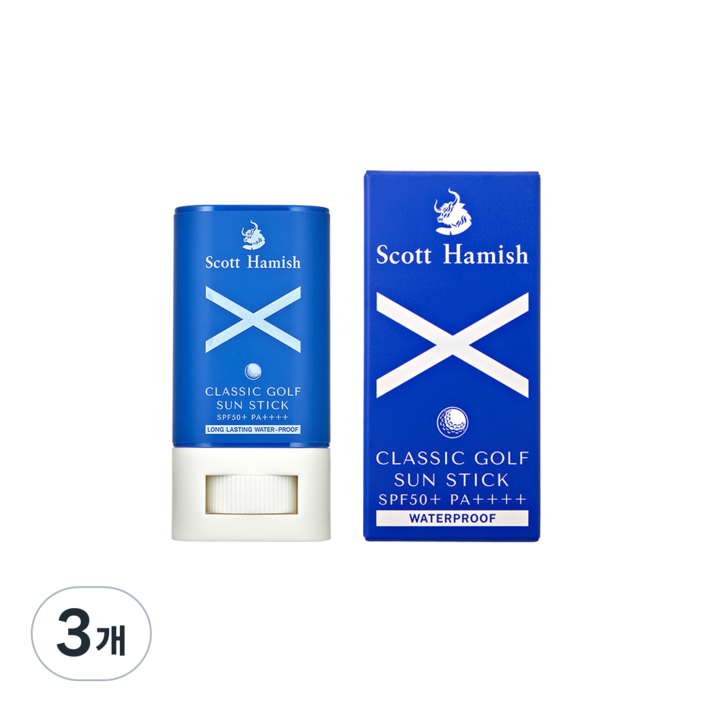 스콧해미쉬 클래식 골프 선스틱 SPF50+ PA++++, 18.5g, 3개