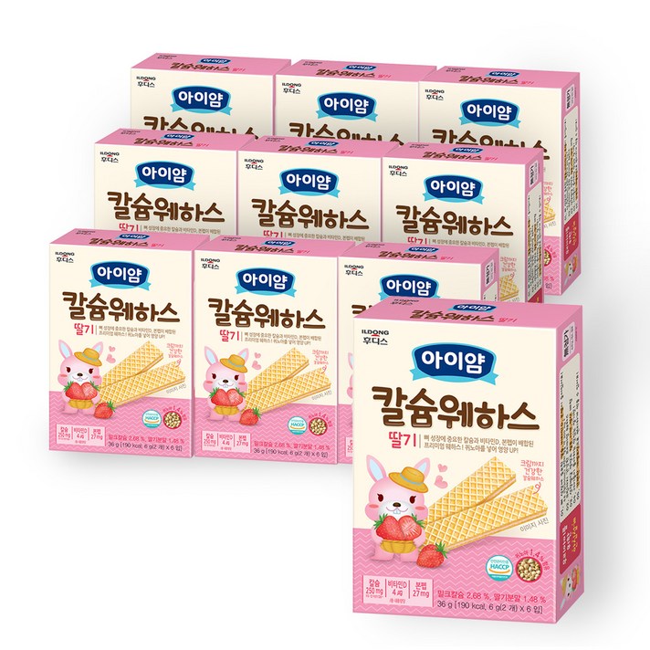 일동후디스 아이얌 칼슘웨하스, 딸기, 10팩