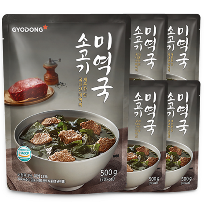 교동식품 소고기미역국, 500g, 5개