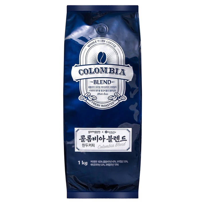 곰곰 콜롬비아 블렌드 원두커피, 홀빈(분쇄안함), 1000g