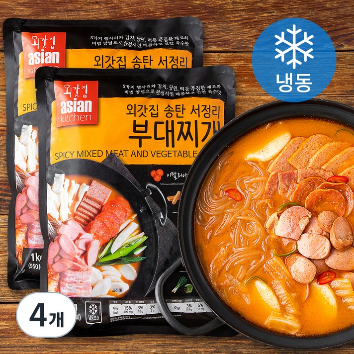외갓집 송탄 서정리 부대찌개 (냉동), 1kg, 4개