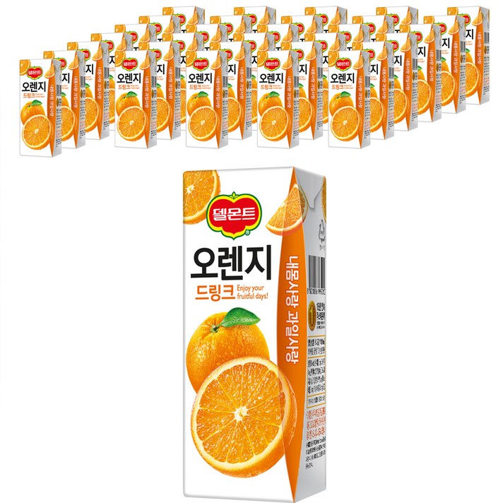 델몬트 드링크 오렌지, 200ml, 32개