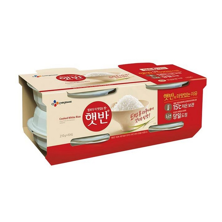 햇반 백미밥, 210g, 6개