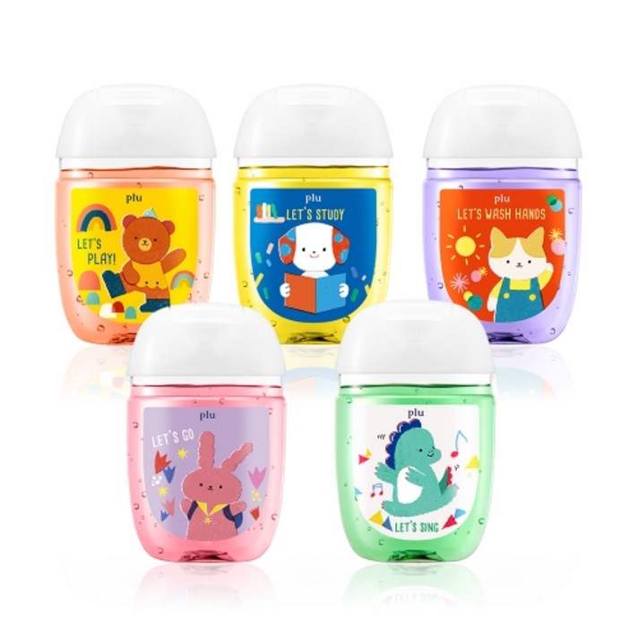 플루 의약외품 클린 겔 손소독제 과일향 30ml x 5종 + 휴대용 홀더 5p 세트, 1세트