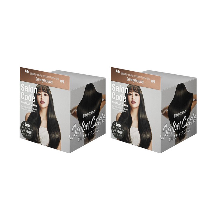 제니하우스코스메틱 뉴 살롱코드 글램헤어 염모제 새치머리 멋내기용, GLAM CACAO, 2개