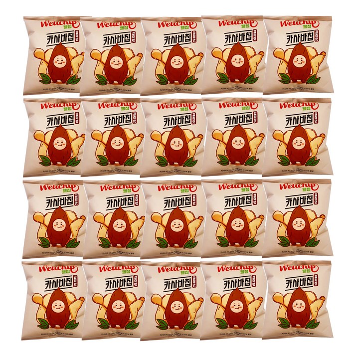 웰칩 카사바칩 갈릭맛 스낵, 40G, 20PIECE