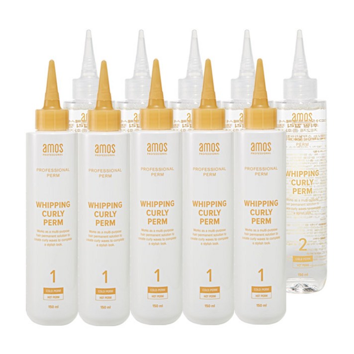아모스 휘핑 컬리 펌 1제 150ml x 5p +2제 150ml x 5p, 1세트