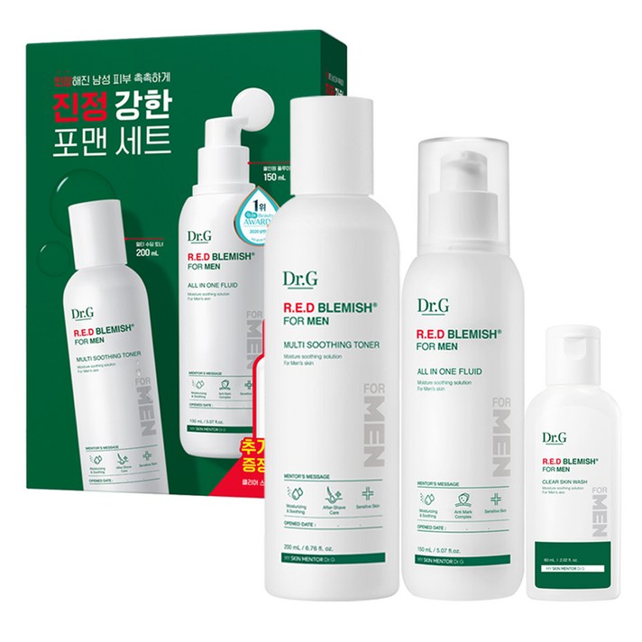 닥터지 레드 블레미쉬 포 맨 2종 세트 + 포맨 스킨워시 60ml, 1세트