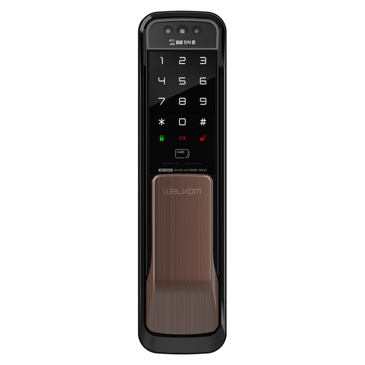 웰콤 솔리티 얼굴인식 무타공 푸시풀 도어락 WP-500A, 고객직접설치