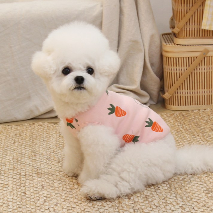 오드스튜디오 반려동물 뉴 데일리 베베 티셔츠 당근토끼, 핑크