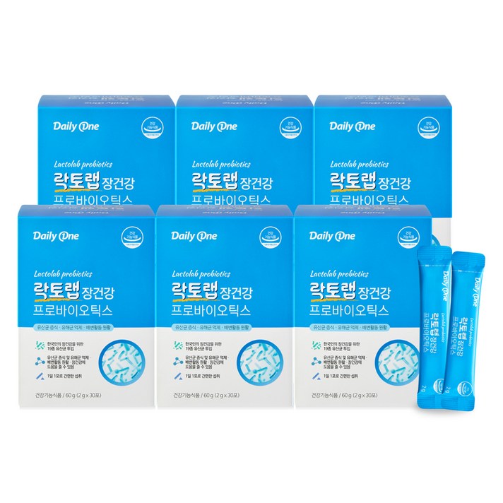데일리원 락토랩 장건강 프로바이오틱스 30p, 6개, 60g