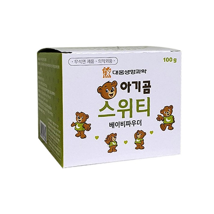 대웅생명과학 아기곰 스위티 베이비파우더 100g 1개 땀띠방지 피부건조 영유아용품