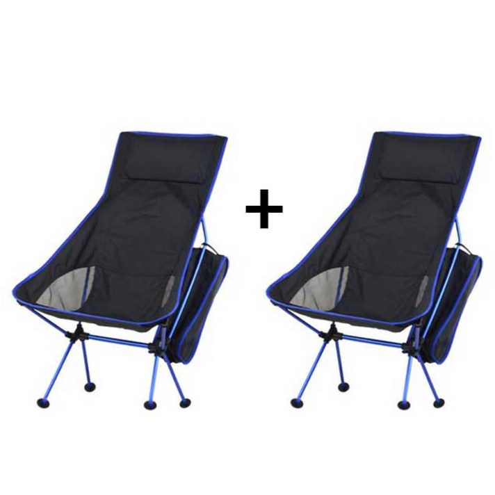 PULU 초경량 롱 캠핑의자1+1, 2개, 블루