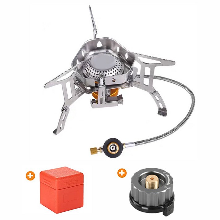 MountainWter 휴대용 캠핑 버너 어댑터 한벌, 1난로 머리(3500W), 1개
