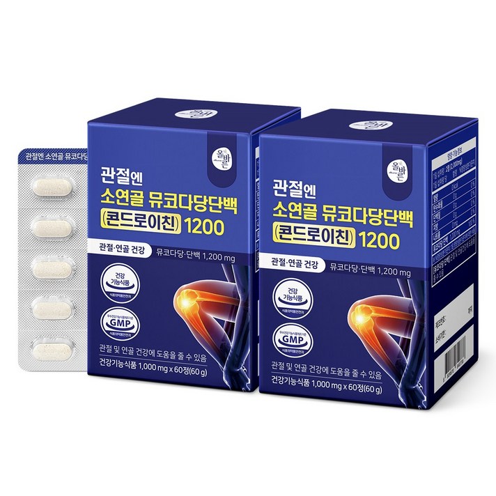 올바른 관절엔 콘드로이친 소연골 뮤코다당단백 1200, 2개, 60정