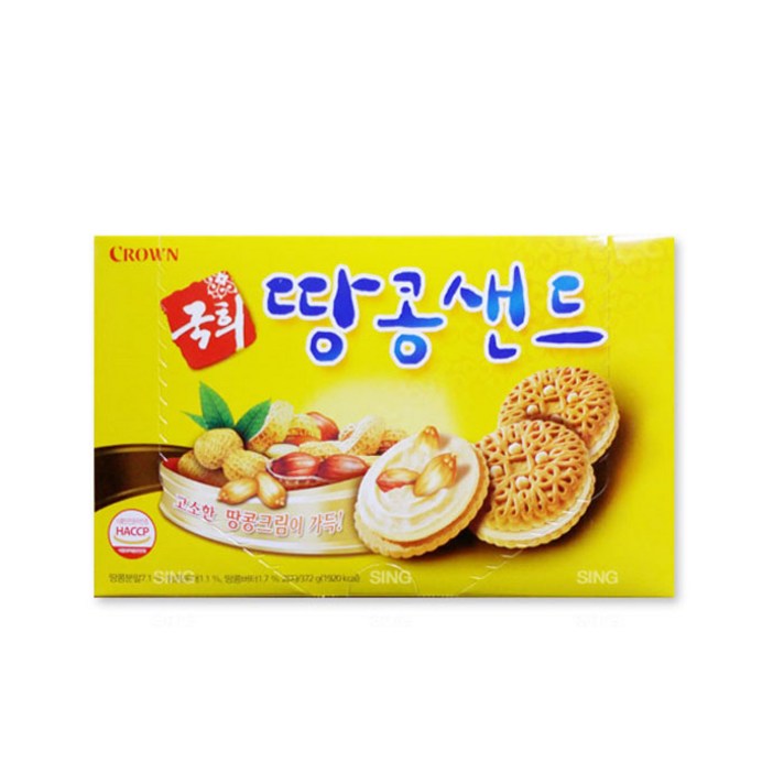 크라운 국희 땅콩샌드, 372g, 8개