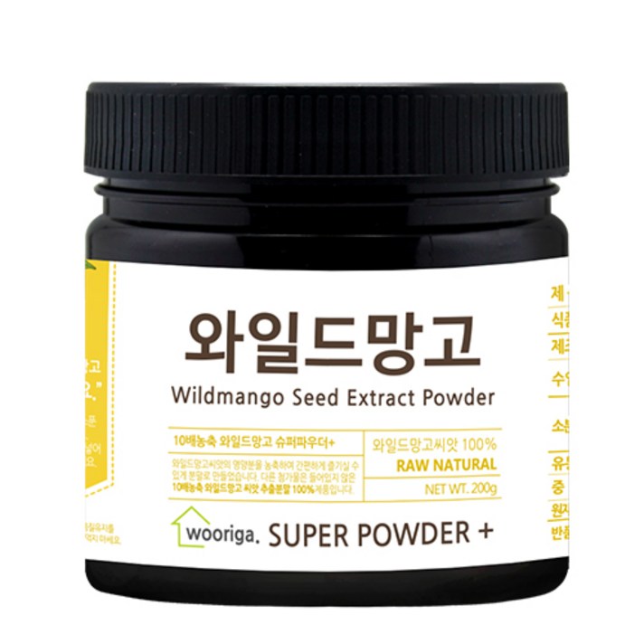 우리가스토리 10배농축 와일드망고 씨앗 종자추출 분말(미국산), 200g, 1개