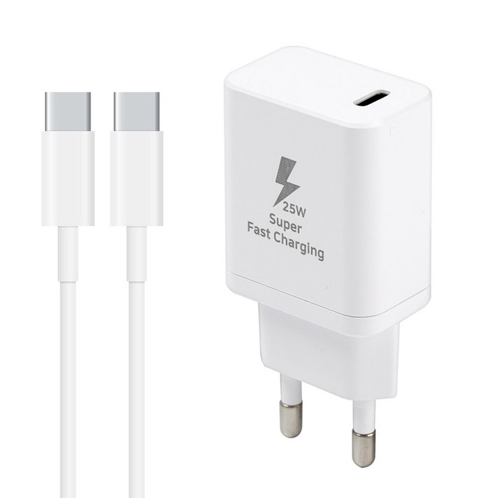 지파워 초고속 25W PD 3.0 PPS 충전기 C TO C 케이블 포함, 화이트1개, 1개