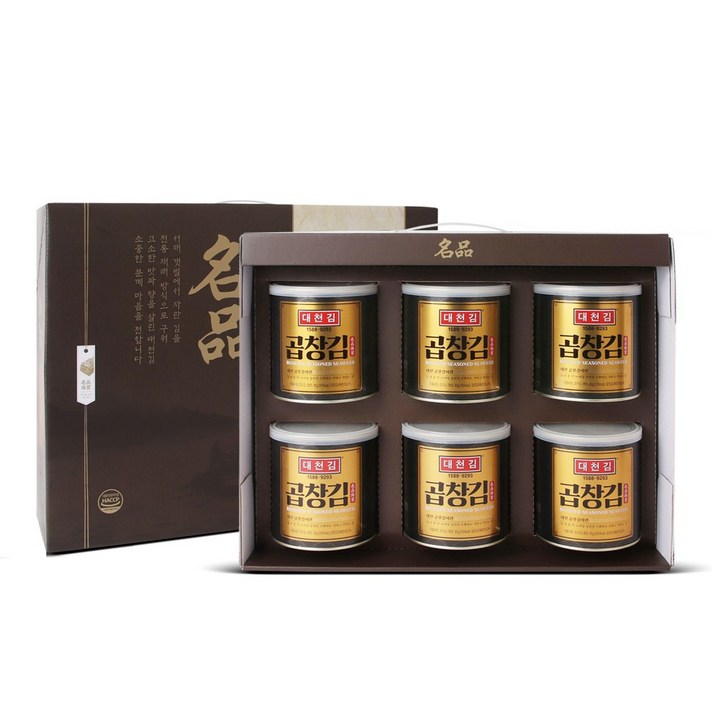 대천김 곱창김 명품 캔김 선물세트, 6캔, 30g