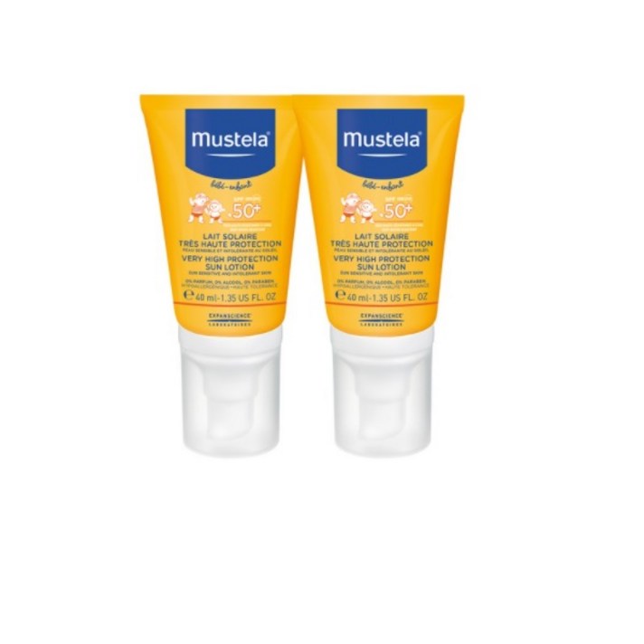 무스텔라 베리 하이 프로텍션 선 로션 SPF50+, 2개, 40ml