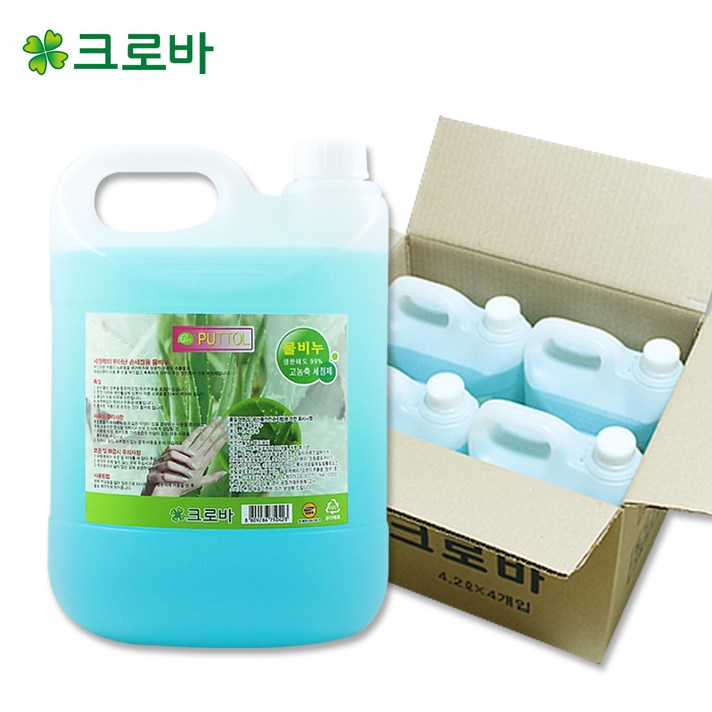 크로바 퓨톨 물비누 거품비누 4L 핸드워시 손세정제 리필, 물비누 4L, 4개